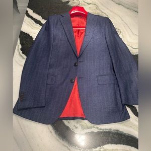 Suit Supply Sienna single breasted Dark Blue herringbone pattern  blazer size 36